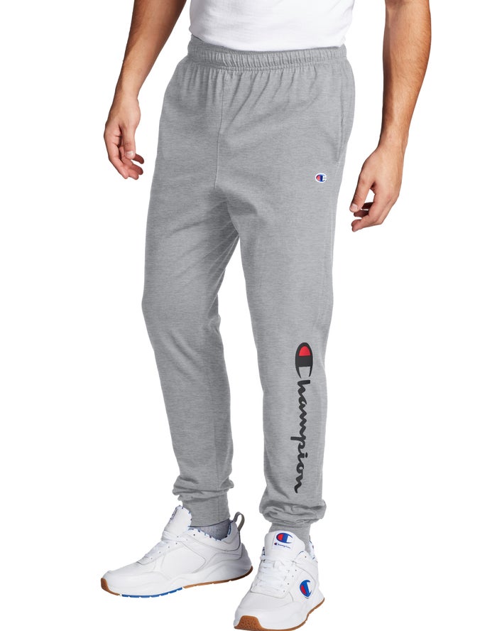 Champion Herre Joggingbukser Grå - Classic Jersey Script Logo - Danmark ACV-732510